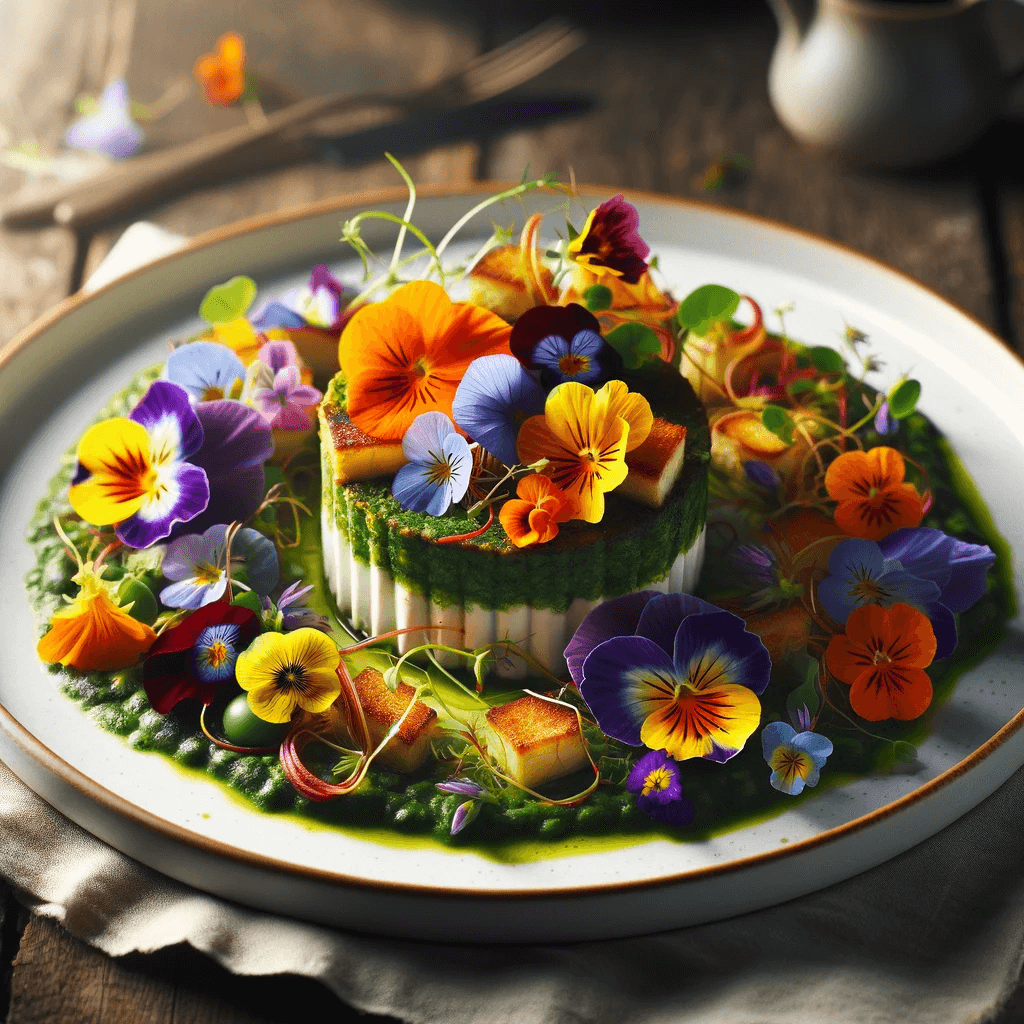 kwiaty do jedzenia na talerzu